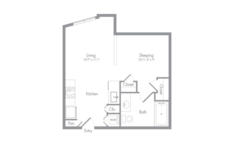 S1 Studio 1 bath 450 square feet