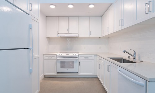 well lit kitchen in work loft